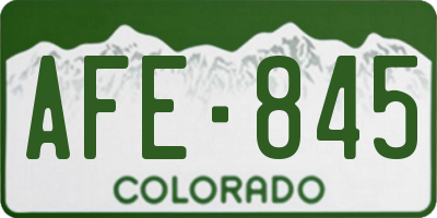 CO license plate AFE845