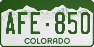 CO license plate AFE850