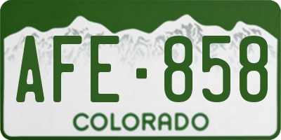 CO license plate AFE858