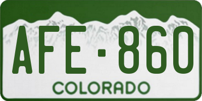 CO license plate AFE860