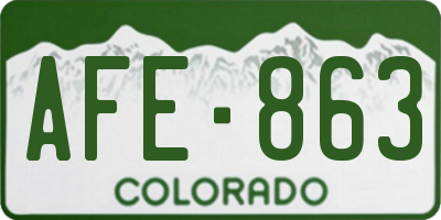 CO license plate AFE863