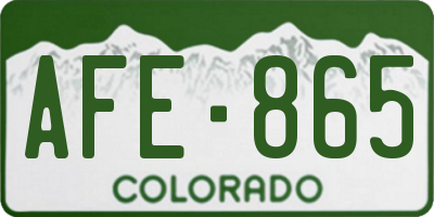 CO license plate AFE865