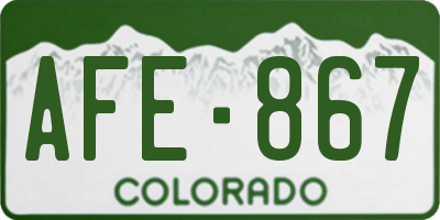 CO license plate AFE867