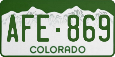 CO license plate AFE869
