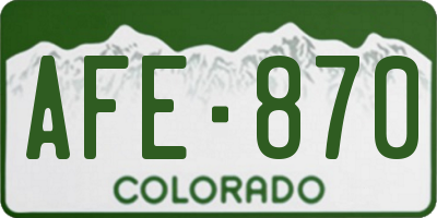 CO license plate AFE870