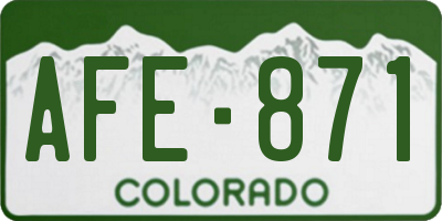 CO license plate AFE871