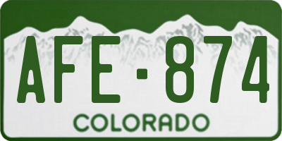 CO license plate AFE874