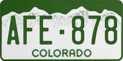 CO license plate AFE878