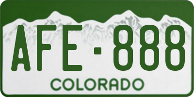 CO license plate AFE888