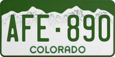 CO license plate AFE890