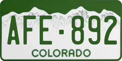 CO license plate AFE892