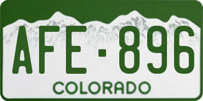 CO license plate AFE896