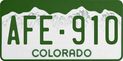 CO license plate AFE910
