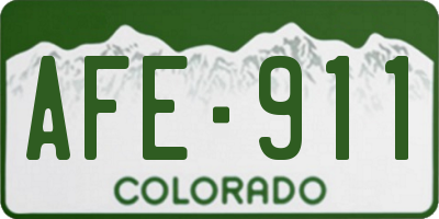 CO license plate AFE911