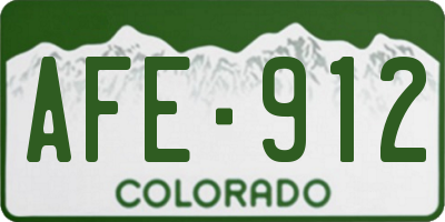 CO license plate AFE912