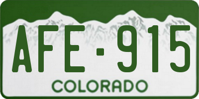CO license plate AFE915