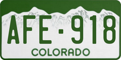 CO license plate AFE918