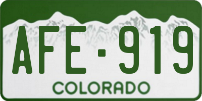 CO license plate AFE919