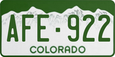 CO license plate AFE922