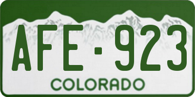 CO license plate AFE923
