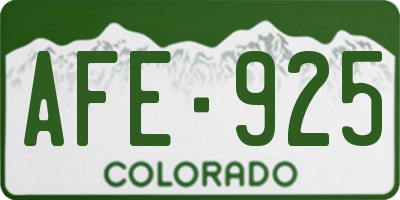 CO license plate AFE925