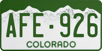 CO license plate AFE926