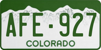 CO license plate AFE927