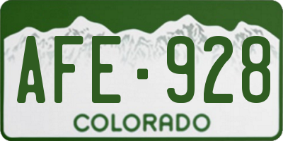 CO license plate AFE928