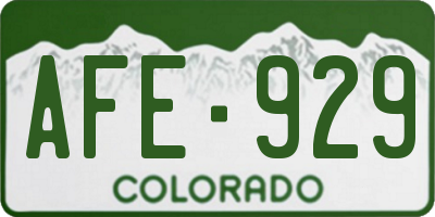 CO license plate AFE929