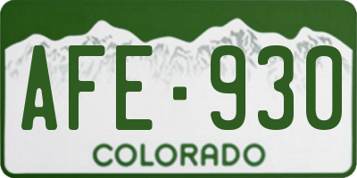 CO license plate AFE930