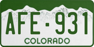 CO license plate AFE931