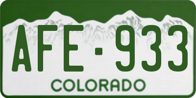 CO license plate AFE933