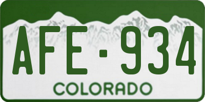 CO license plate AFE934