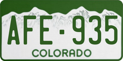 CO license plate AFE935