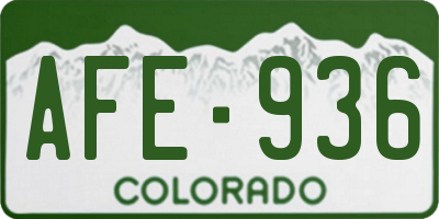 CO license plate AFE936