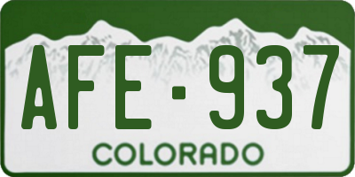 CO license plate AFE937