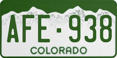 CO license plate AFE938
