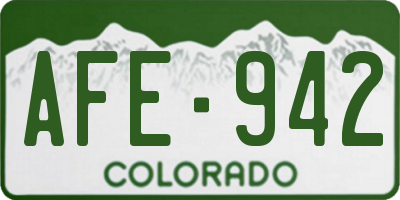CO license plate AFE942