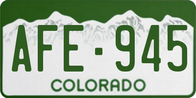 CO license plate AFE945