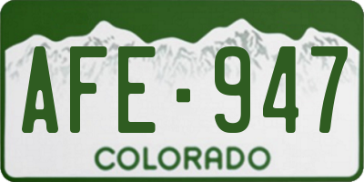 CO license plate AFE947