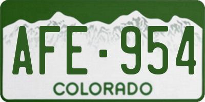 CO license plate AFE954