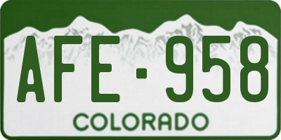 CO license plate AFE958