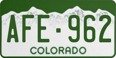 CO license plate AFE962