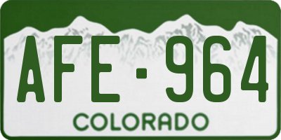 CO license plate AFE964
