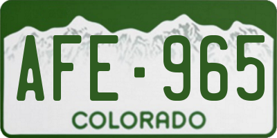 CO license plate AFE965