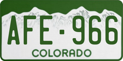 CO license plate AFE966