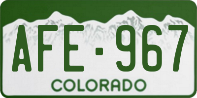 CO license plate AFE967