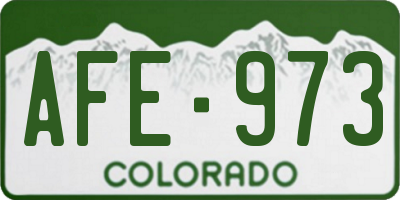CO license plate AFE973
