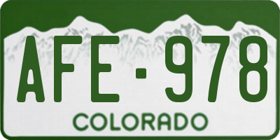 CO license plate AFE978