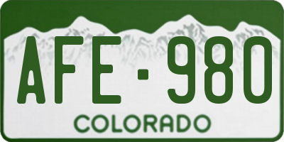 CO license plate AFE980